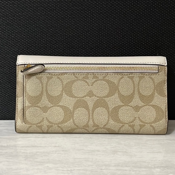 Coach Slim Trifold Wallet In Signature Canvas - Picture 2 of 8